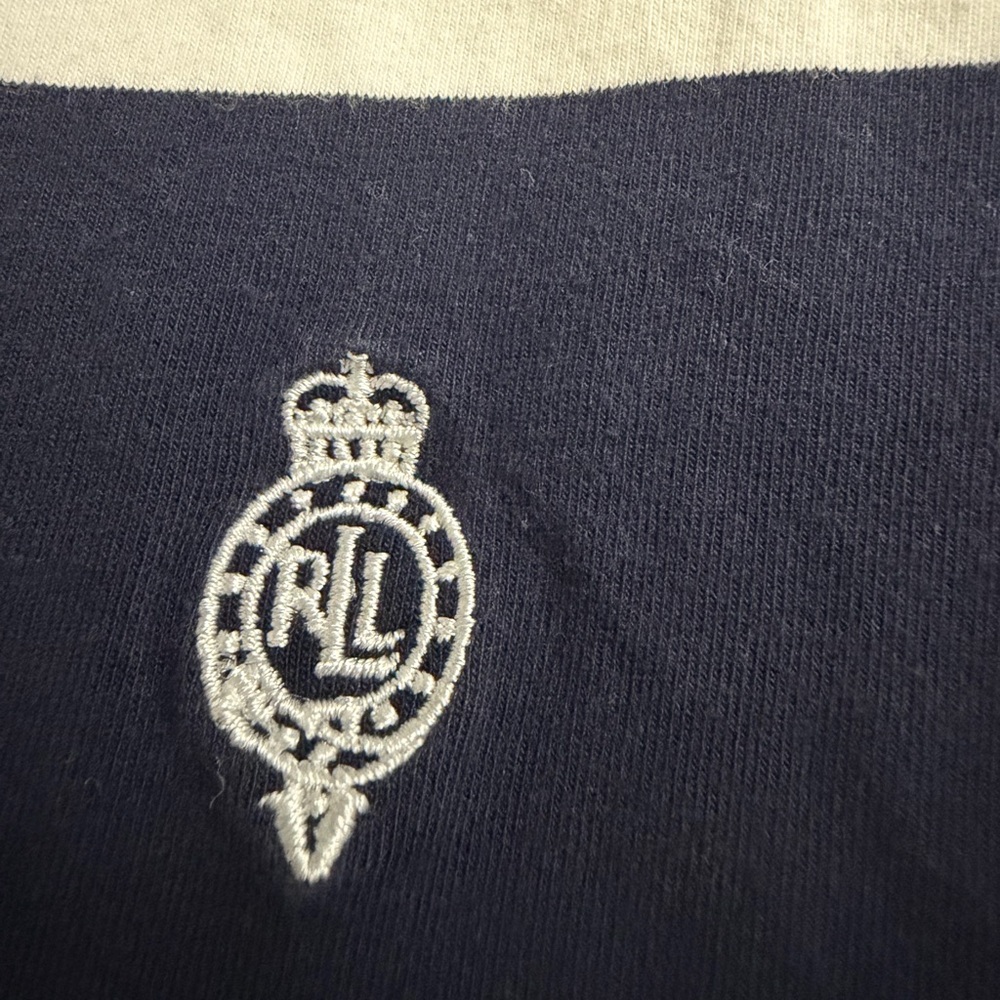 RALPH LAUREN Women’s Navy White Striped Sporty Polo Shirt Cotton Dress EUC Small - Picture 4 of 6